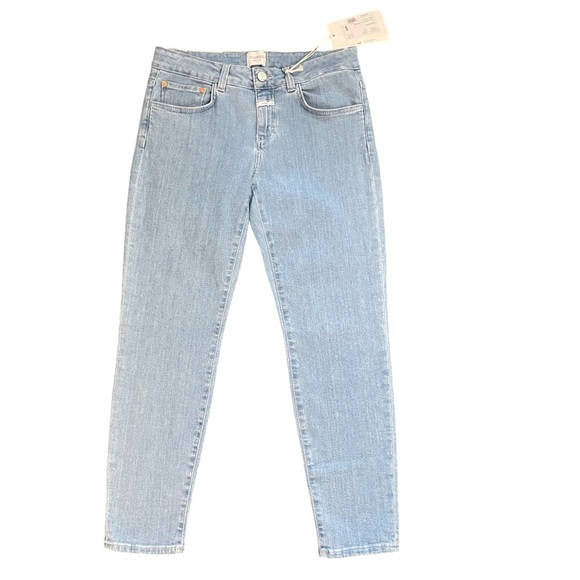 Closed Baker Slim Mid Rise Crop in Light Blue Wash Denim Jeans Women's Size 28 - Picture 3 of 14